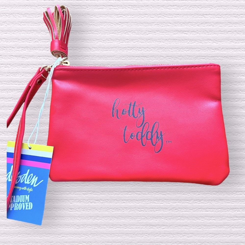 NWT Desden Ole Miss Vegan Leather Wristlet, Stadium Approved, 6.5 w x 4.5 h.